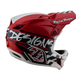 Troy Lee Designs Helmets|D4^D4 Polyacrylite Helmet Fifty-50 White / Red