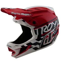 Troy Lee Designs Helmets|D4^D4 Polyacrylite Helmet Fifty-50 White / Red