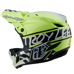 Troy Lee Designs Helmets|D4^D4 Polyacrylite Helmet Fifty-50 Navy / Glo Yellow