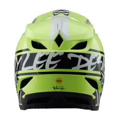 Troy Lee Designs Helmets|D4^D4 Polyacrylite Helmet Fifty-50 Navy / Glo Yellow