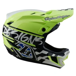 Troy Lee Designs Helmets|D4^D4 Polyacrylite Helmet Fifty-50 Navy / Glo Yellow