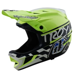 Troy Lee Designs Helmets|D4^D4 Polyacrylite Helmet Fifty-50 Navy / Glo Yellow