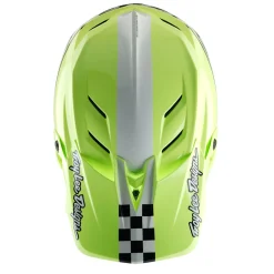 Troy Lee Designs Helmets|D4^D4 Polyacrylite Helmet Fifty-50 Navy / Glo Yellow