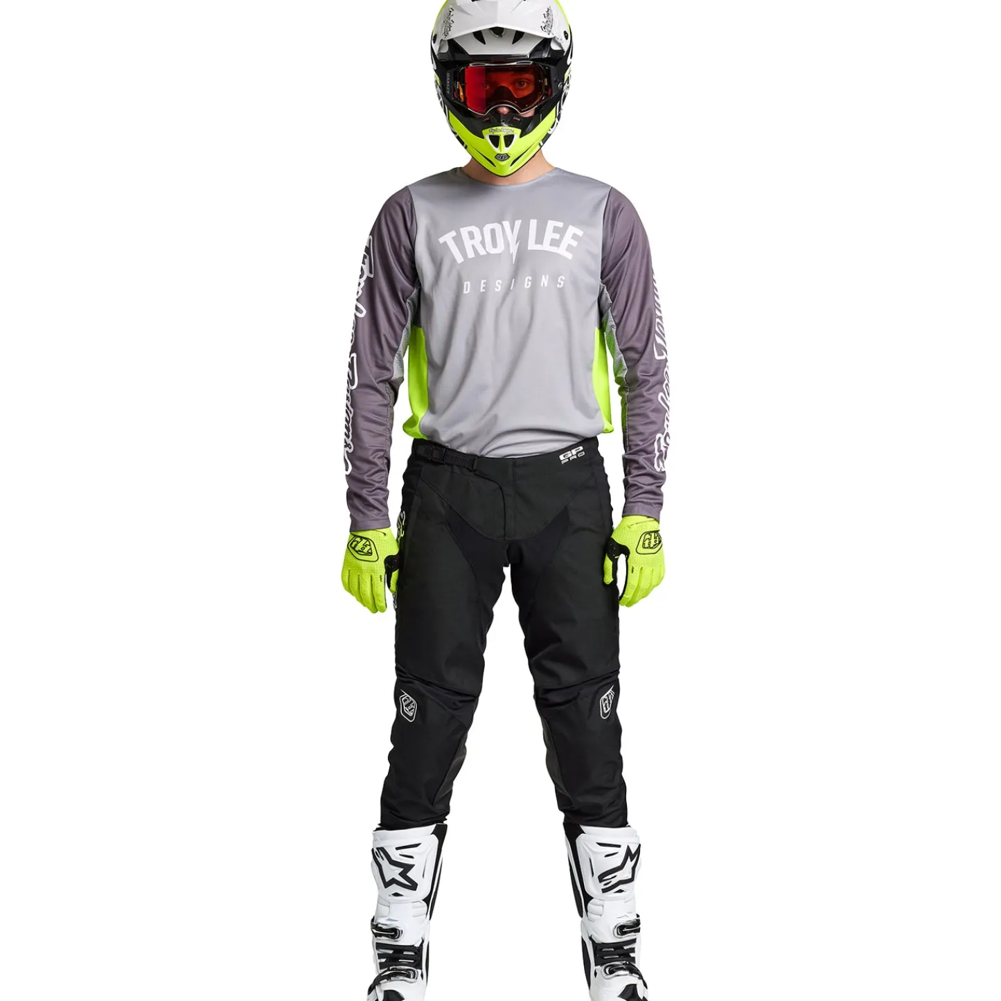 Troy Lee Designs Gp Pro|Jerseys^GP Pro Jersey Boltz Silver / Glo Green