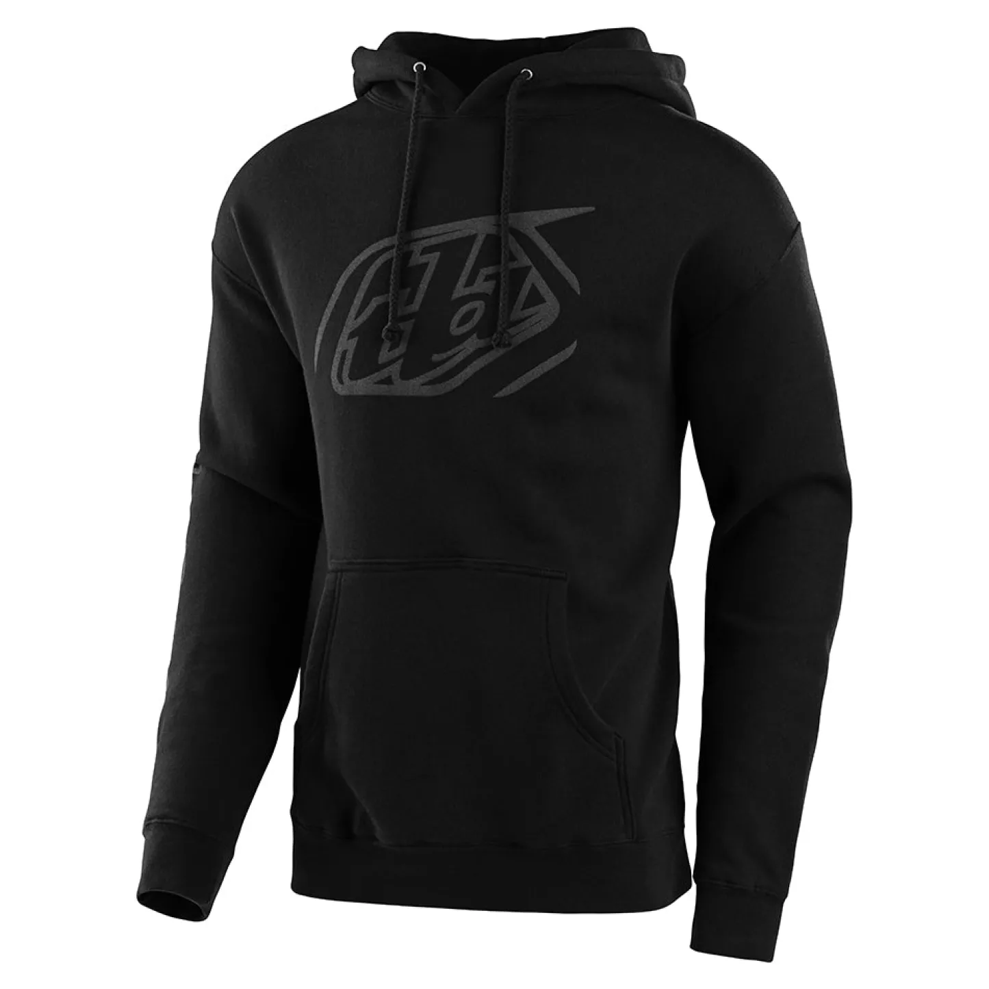 Troy Lee Designs Fleece^Pullover Hoodie Cropped Badge Black / Reflective