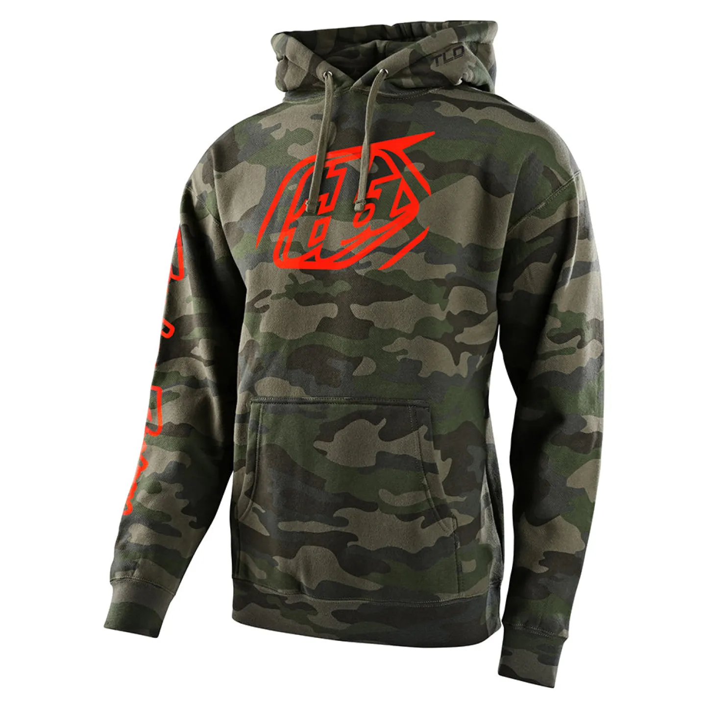 Troy Lee Designs Fleece^Pullover Hoodie Cropped Badge Forest Camo