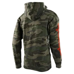 Troy Lee Designs Fleece^Pullover Hoodie Cropped Badge Forest Camo