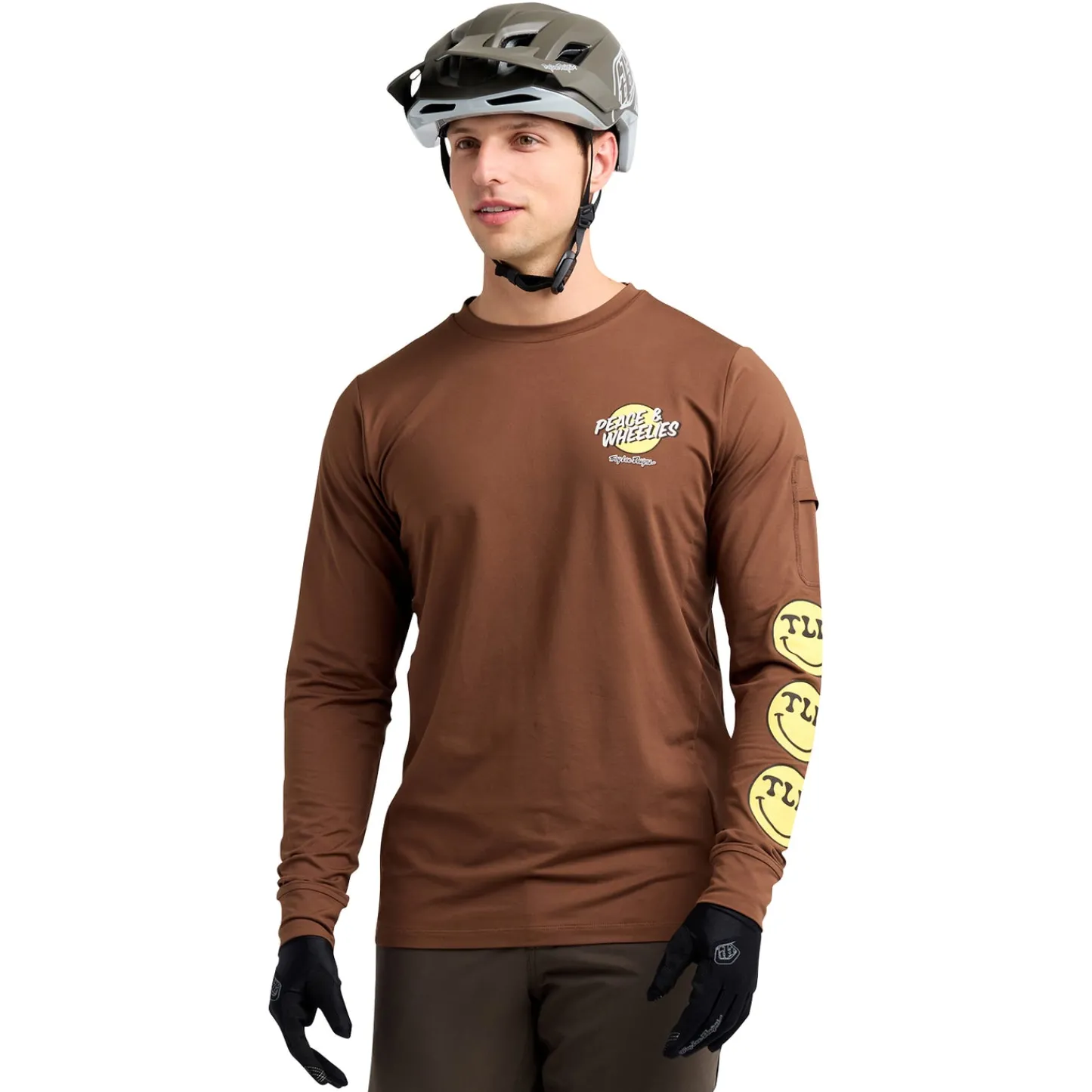 Troy Lee Designs Jerseys|Ruckus^Ruckus Long Sleeve Ride Tee Wheelies Chocolate