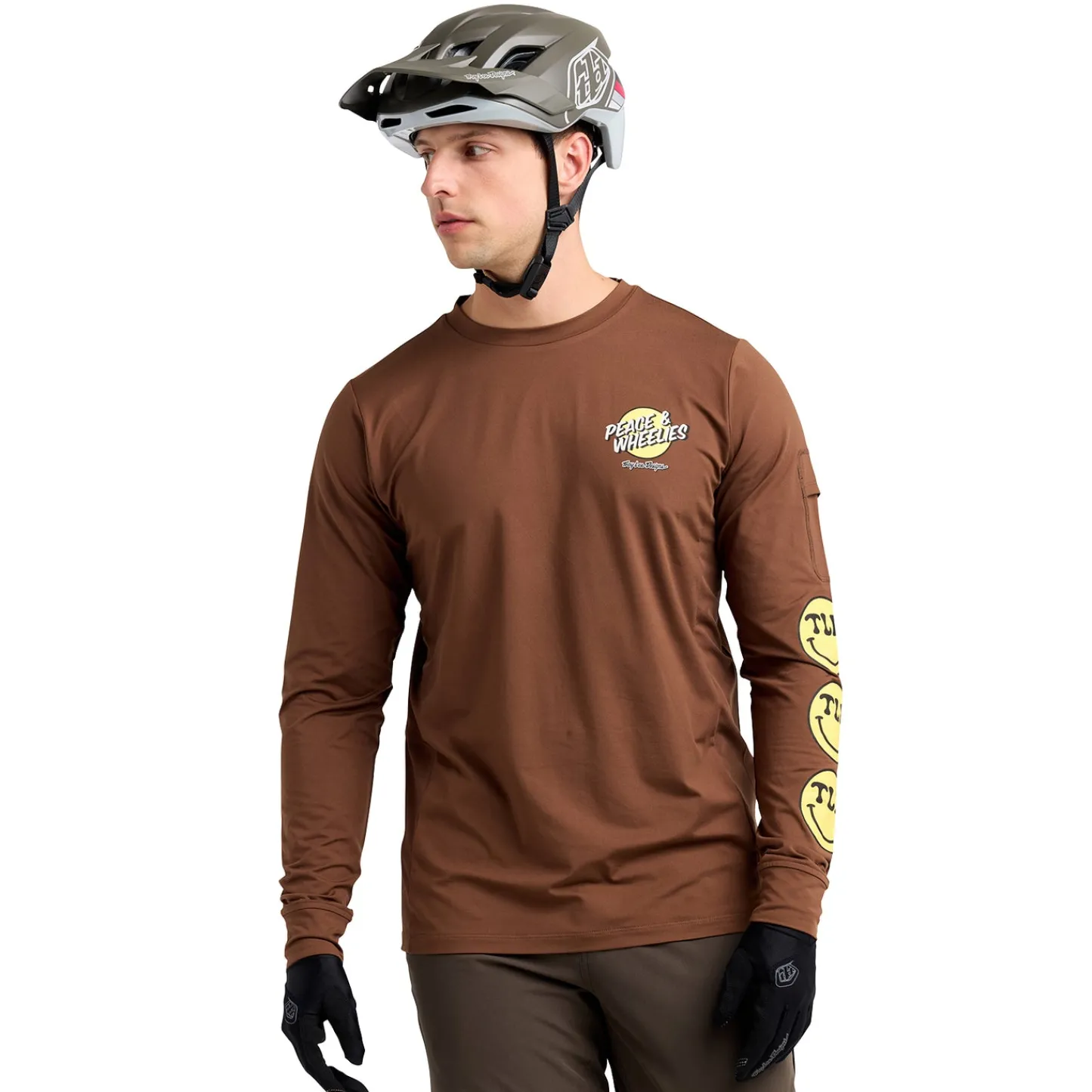 Troy Lee Designs Jerseys|Ruckus^Ruckus Long Sleeve Ride Tee Wheelies Chocolate