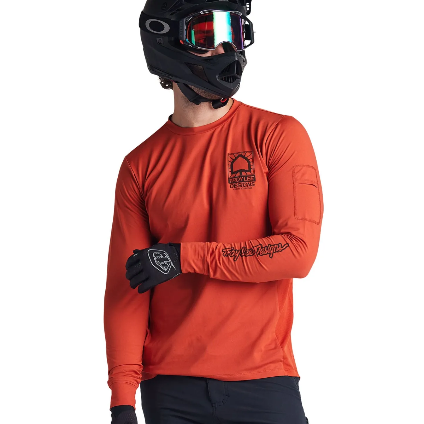 Troy Lee Designs Jerseys|Ruckus^Ruckus Long Sleeve Ride Tee Create To Destroy Brick