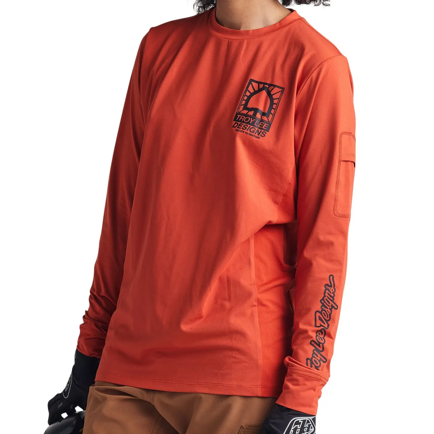 Troy Lee Designs Jerseys|Ruckus^Ruckus Long Sleeve Ride Tee Create To Destroy Brick