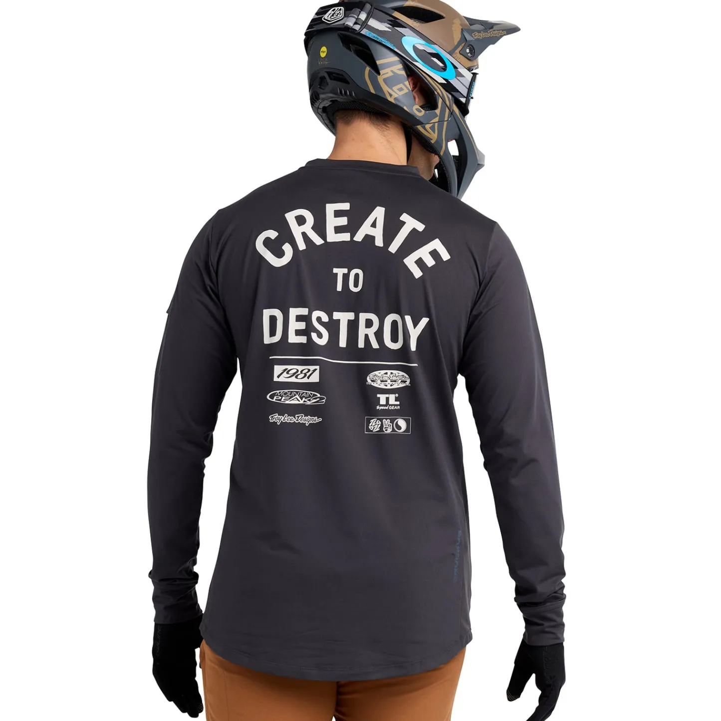 Troy Lee Designs Jerseys|Ruckus^Ruckus Long Sleeve Ride Tee Destroy Carbon