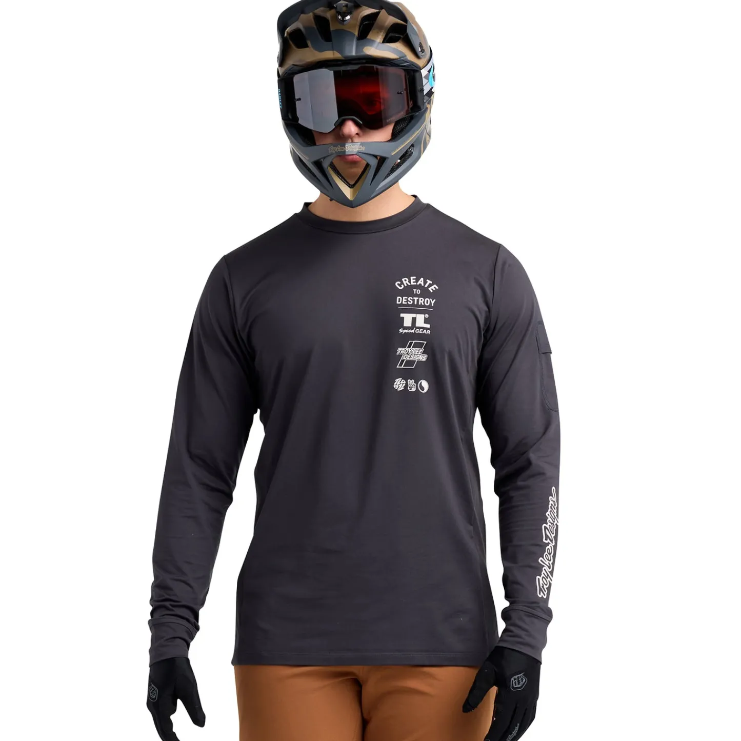 Troy Lee Designs Jerseys|Ruckus^Ruckus Long Sleeve Ride Tee Destroy Carbon