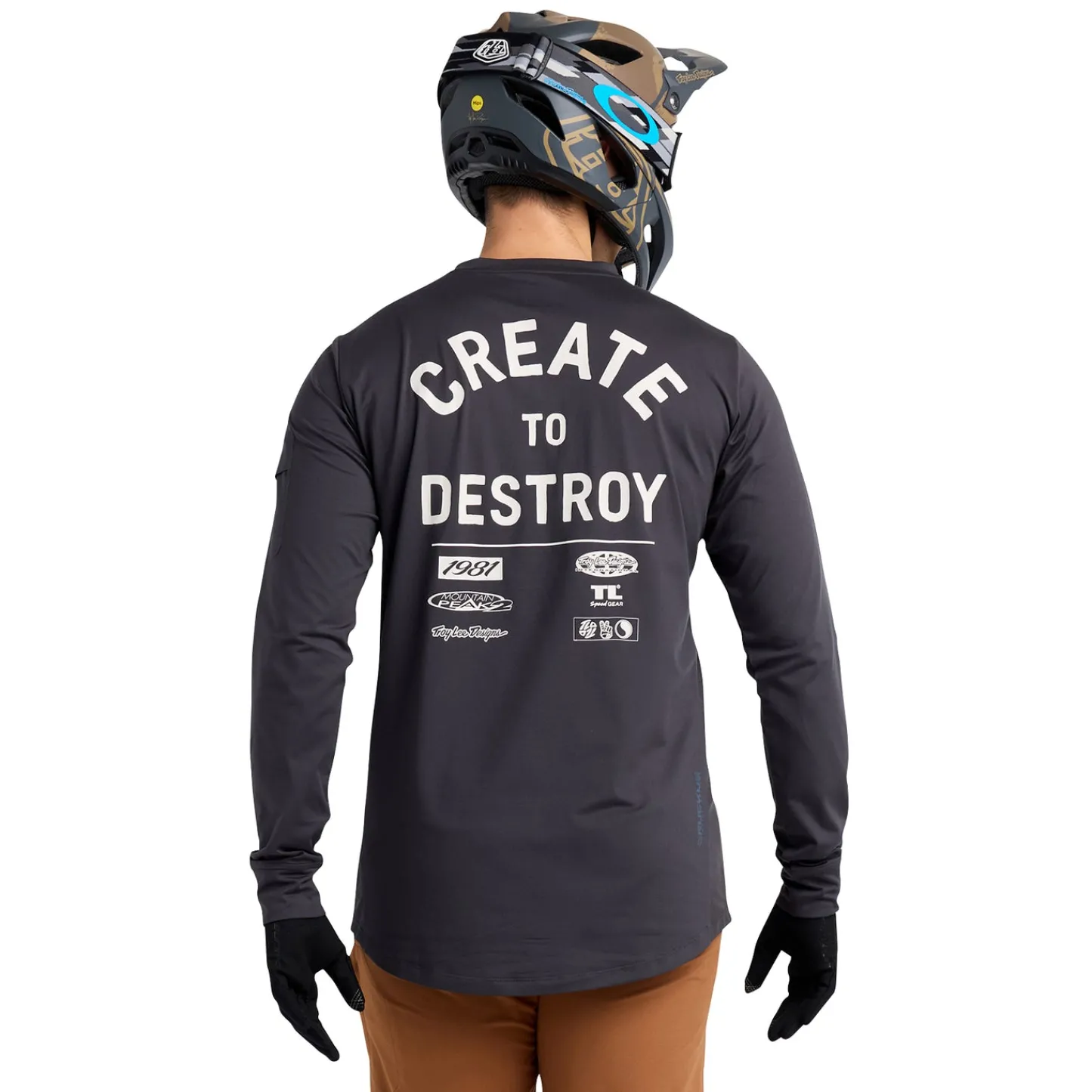 Troy Lee Designs Jerseys|Ruckus^Ruckus Long Sleeve Ride Tee Destroy Carbon
