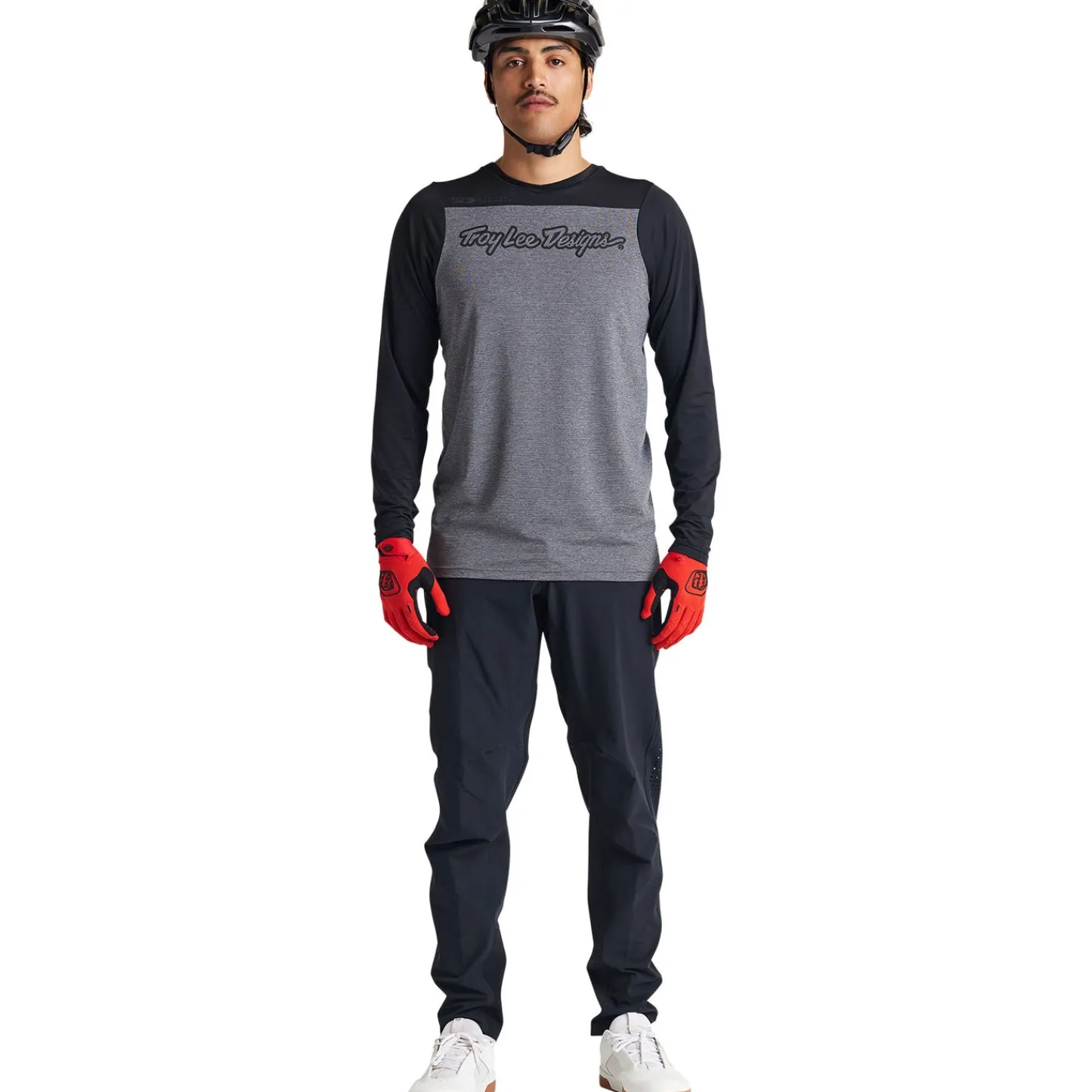 Troy Lee Designs Skyline|Jerseys^Skyline LS Jersey Signature Heather Gray / Black
