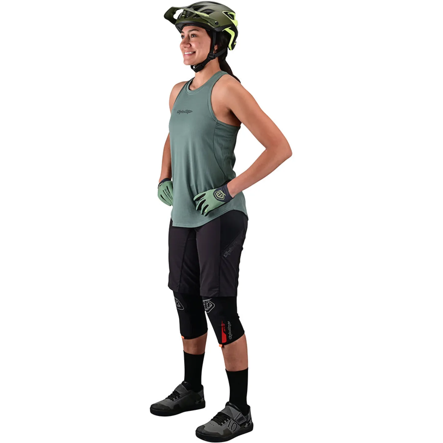 Women Troy Lee Designs Jerseys|Luxe - Wmns^Wmns Luxe Tank Solid Steel Green