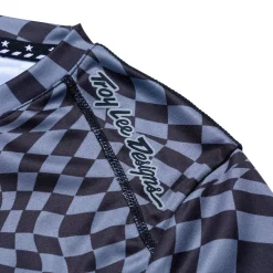 Women Troy Lee Designs Jerseys|Lilium - Wmns^Womens Lilium Long Sleeve Jersey Twisted Checkers Black / Gray