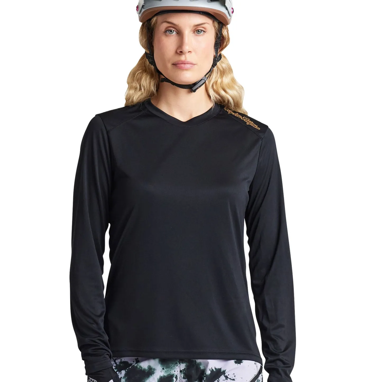 Women Troy Lee Designs Jerseys|Lilium - Wmns^Womens Lilium LS Jersey Solid Black