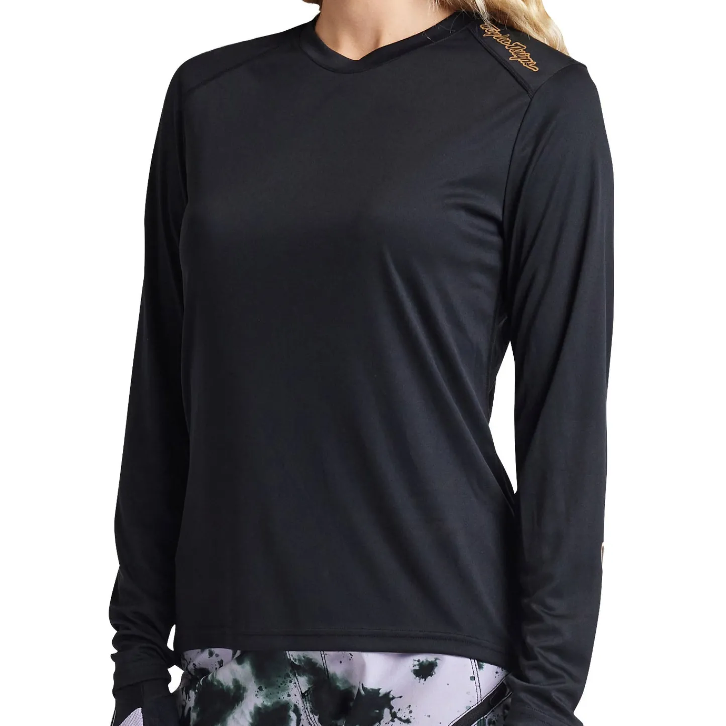 Women Troy Lee Designs Jerseys|Lilium - Wmns^Womens Lilium LS Jersey Solid Black
