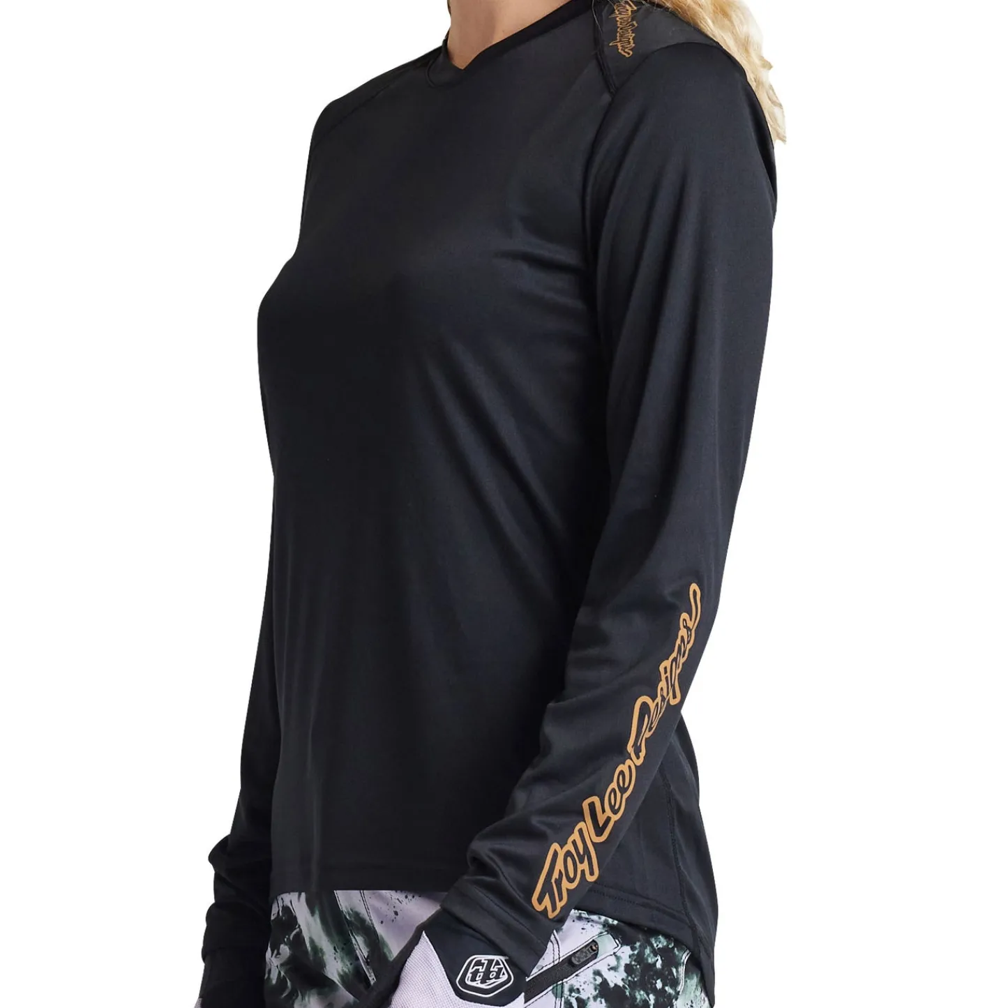 Women Troy Lee Designs Jerseys|Lilium - Wmns^Womens Lilium LS Jersey Solid Black