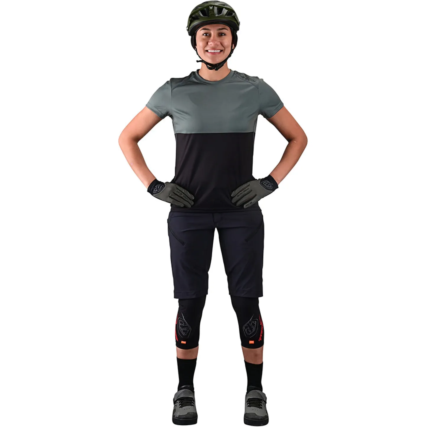 Women Troy Lee Designs Jerseys|Lilium - Wmns^Womens Lilium SS Jersey Block Green / Black