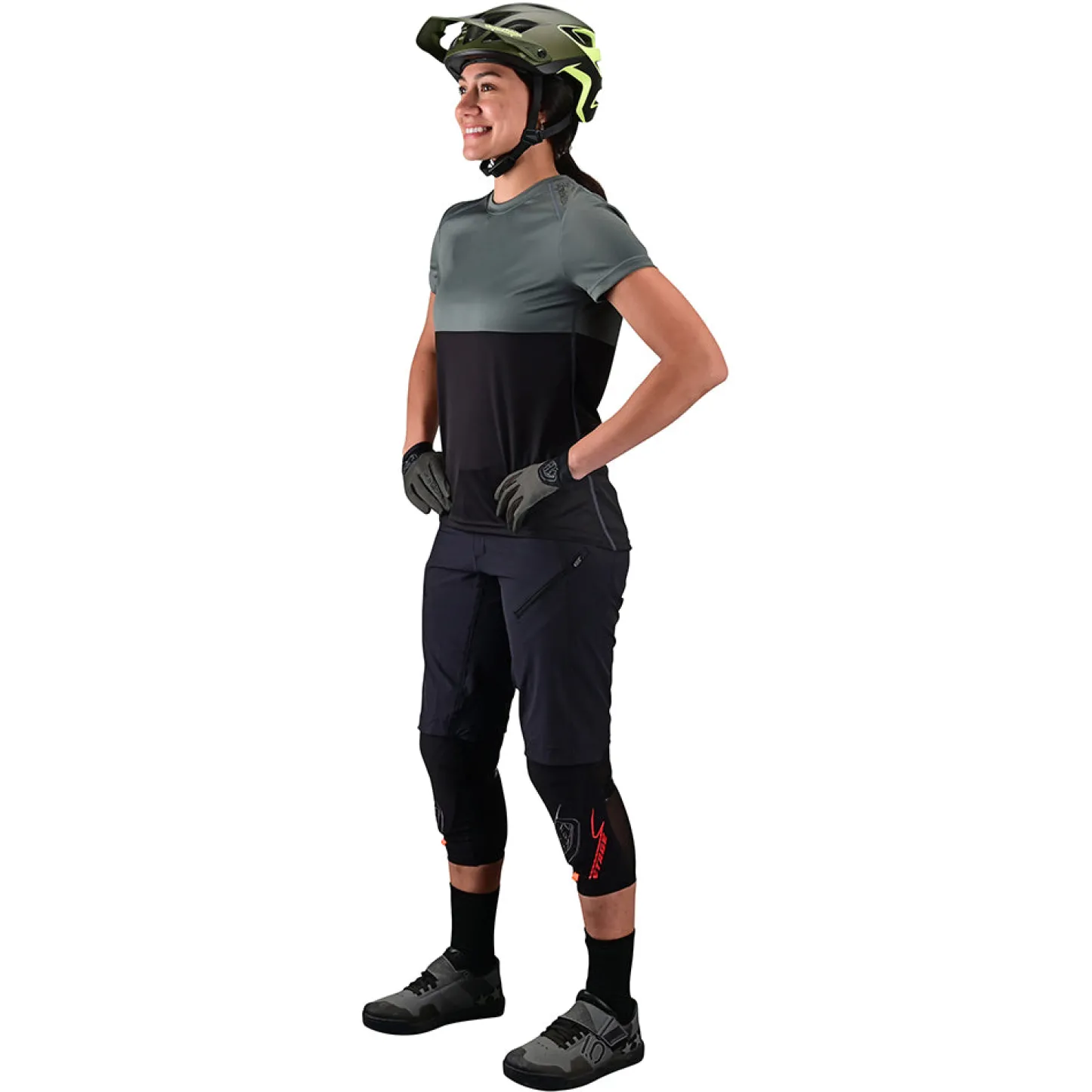 Women Troy Lee Designs Jerseys|Lilium - Wmns^Womens Lilium SS Jersey Block Green / Black