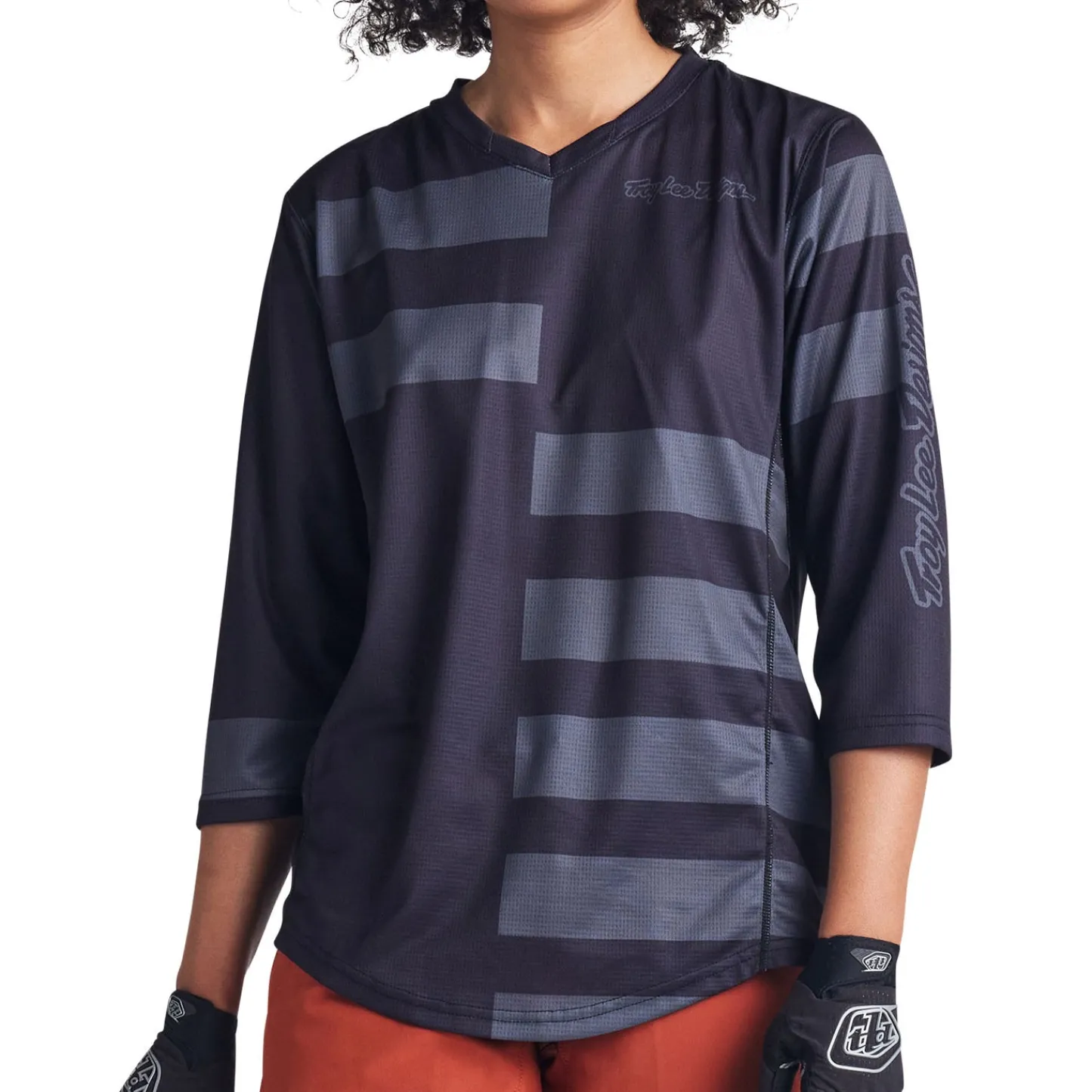 Women Troy Lee Designs Jerseys|Mischief - Wmns^Womens Mischief Jersey Split Stripe Black