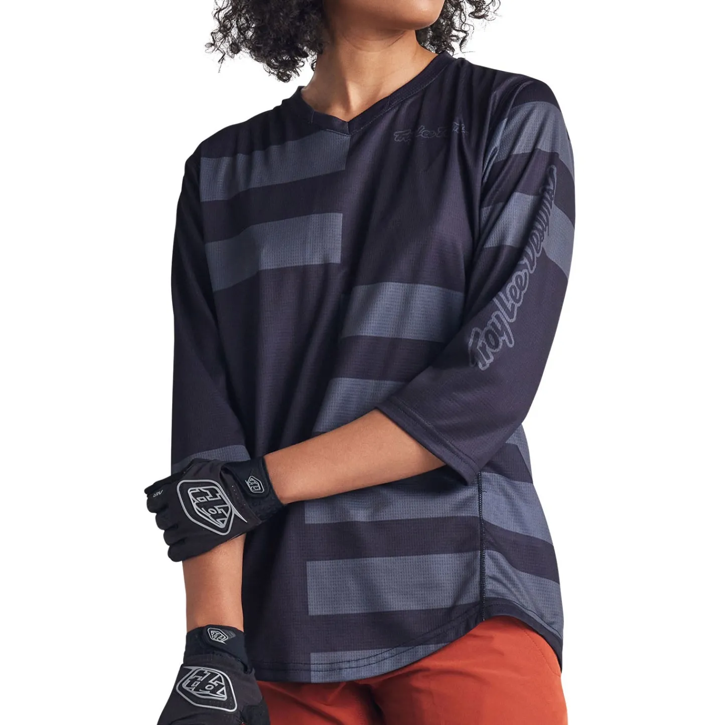 Women Troy Lee Designs Jerseys|Mischief - Wmns^Womens Mischief Jersey Split Stripe Black