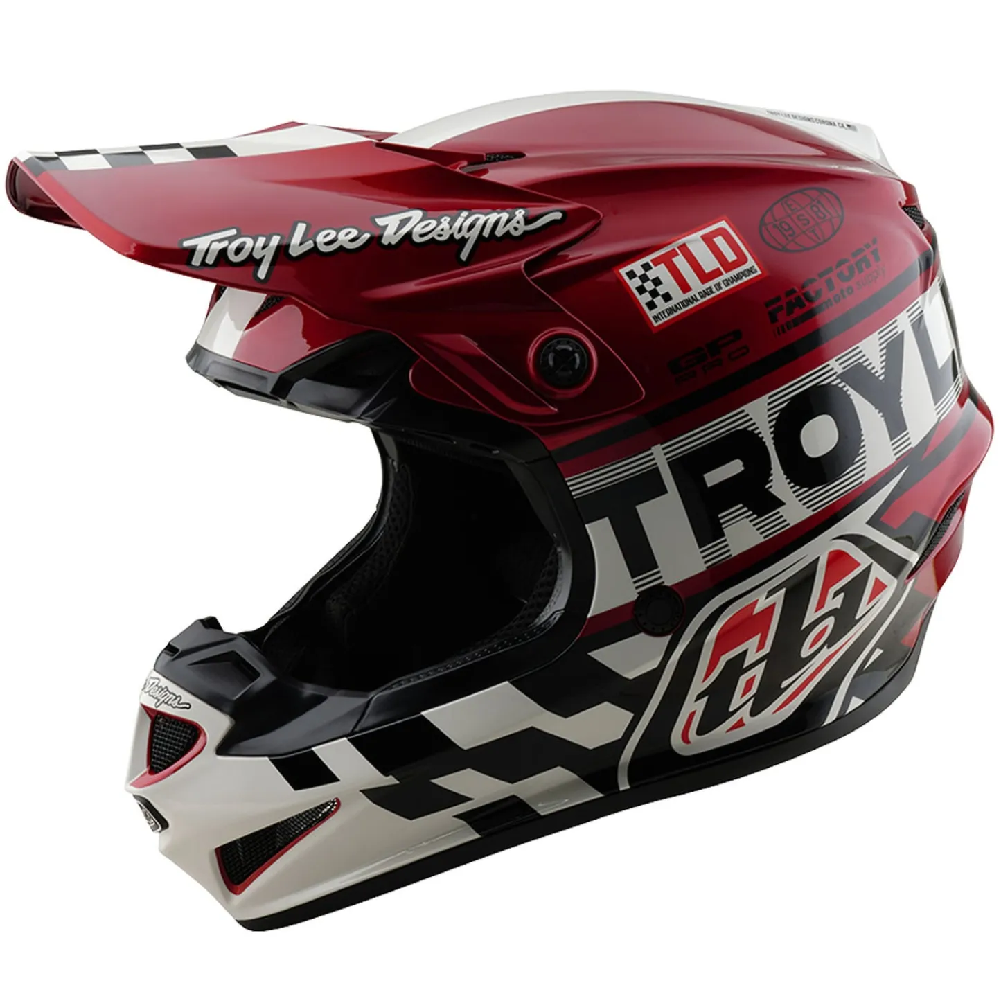 Troy Lee Designs Helmets|Off Road^Youth GP Pro Helmet Fifty-50 White / Red