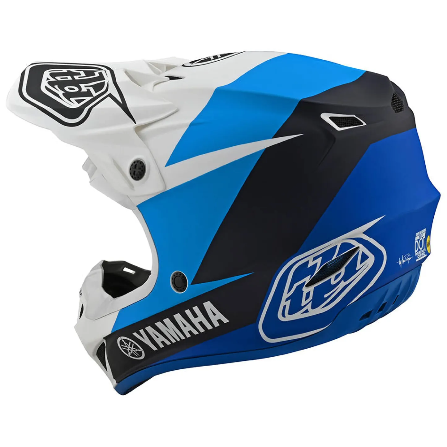 Troy Lee Designs Helmets|Se4^Youth SE4 Polyacrylite Helmet TLD Yamaha L4 White / Blue